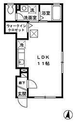ペガサス ワンルームの間取図画像