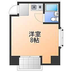 ヴェルナール ワンルームの間取図画像