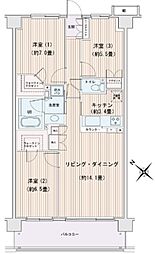 エスティメゾン豊洲レジデンスB棟 3LDKの間取図画像