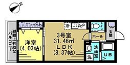 New Maison南流山 1階1LDKの間取り
