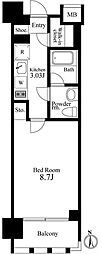 Primal新宿若松町 1Kの間取図画像