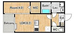 ジーメゾン青梅河辺町 1LDKの間取図画像