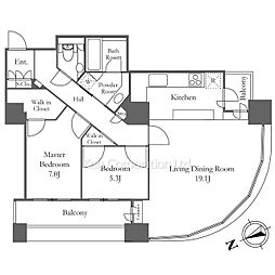 東京ツインパークスライトウイング 2LDKの間取図画像