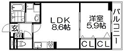 カーサ・イリーデ 1LDKの間取図画像