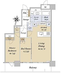 パークタワー西新宿 2LDKの間取図画像