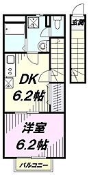 アムールエタン 1DKの間取図画像