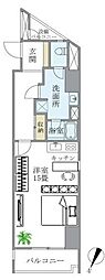 アーノンブライト一番町 ワンルームの間取図画像