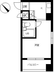 スカイコート浅草国際通り ワンルームの間取図画像