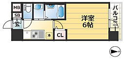 エステムコート神戸大倉山公園 1Kの間取図画像