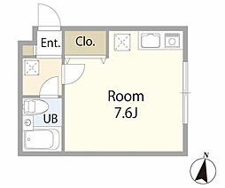 フォレスト小竹 1階ワンルームの間取り
