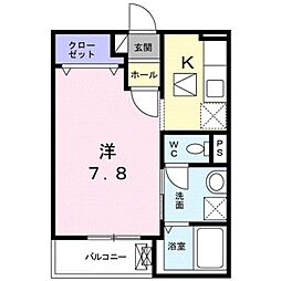 プルメリア 1SKの間取図画像