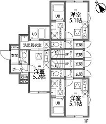 TERASU武蔵村山 ワンルームの間取図画像