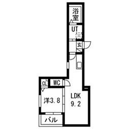 F asecia Fleuve 1LDKの間取図画像