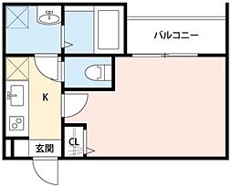 ドイール登戸 1Kの間取図画像