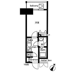 レジディア日本橋人形町2 1Kの間取図画像