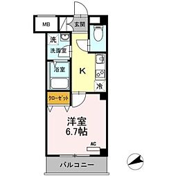 SUNRESIDENCE 1Kの間取図画像