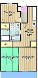 サンヒルガーデンスズキ 3DKの間取図画像