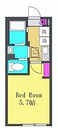 リアンセ 1Kの間取図画像