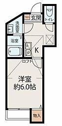 アーブルヴェール 1Kの間取図画像
