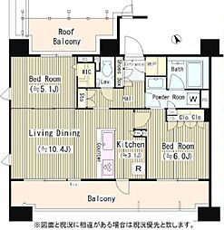 シェフルール西早稲田ラヴィーナ 2LDKの間取図画像