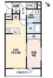 リーブルファイン見沼深作 1LDKの間取図画像