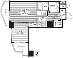 カスタリア初台 1LDKの間取図画像