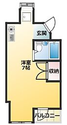 ハイガーデン洗足池 ワンルームの間取図画像