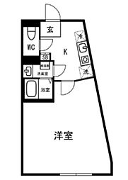 Lotso三ノ輪 1Kの間取図画像