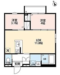 robot home 相模原 2LDKの間取図画像