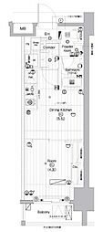 プレミアムキューブ亀戸 1DKの間取図画像