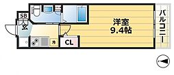 エステムコート神戸ハーバーランド前4ベイライト 1Kの間取図画像