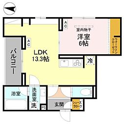 Coco Fleur 1LDKの間取図画像