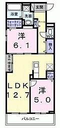 ベルアージュ 2LDKの間取図画像