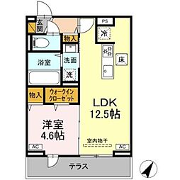 汐見丘PJ 1LDKの間取図画像