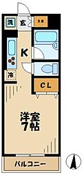 ハイライズガーデン 1Kの間取図画像