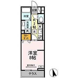 D-ROOM PREMIUM 多磨霊園駅 1階1Kの間取り
