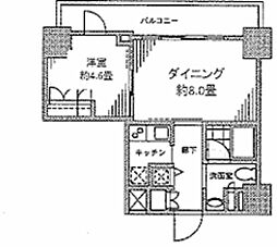 カスタリア門前仲町2 1DKの間取図画像