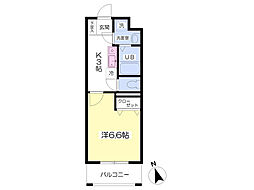 グランピュア・カミヤ 1Kの間取図画像