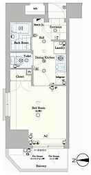 エクシム板橋区役所前 13階1Kの間取り