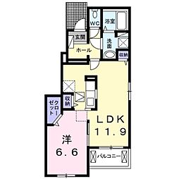 シャン・ノールX8 1LDKの間取図画像