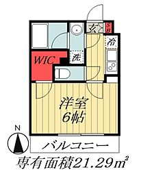 Alivis船橋夏見 1Kの間取図画像