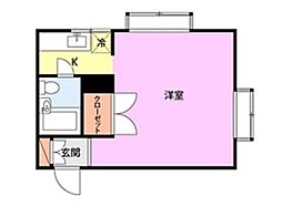 コーポあかさわ 1Kの間取図画像