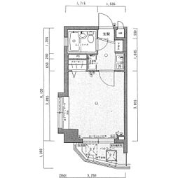 ステイタスマンション輝国 1Kの間取図画像