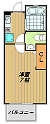 アメニティハイツ須磨寺 1Kの間取図画像