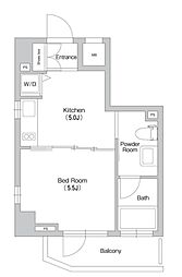 PRIMEURBAN三軒茶屋 1DKの間取図画像