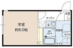 レピュア蓮根レジデンス EAST棟 4階1Kの間取り