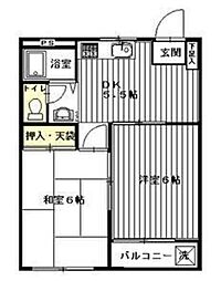 エステート和ケ原B 2DKの間取図画像