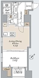 グランカーサ上野入谷 5階1LDKの間取り