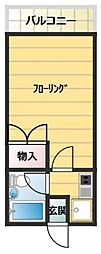 コーポ竹島 1Kの間取図画像