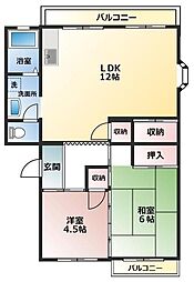 ハイツメヤー 2LDKの間取図画像